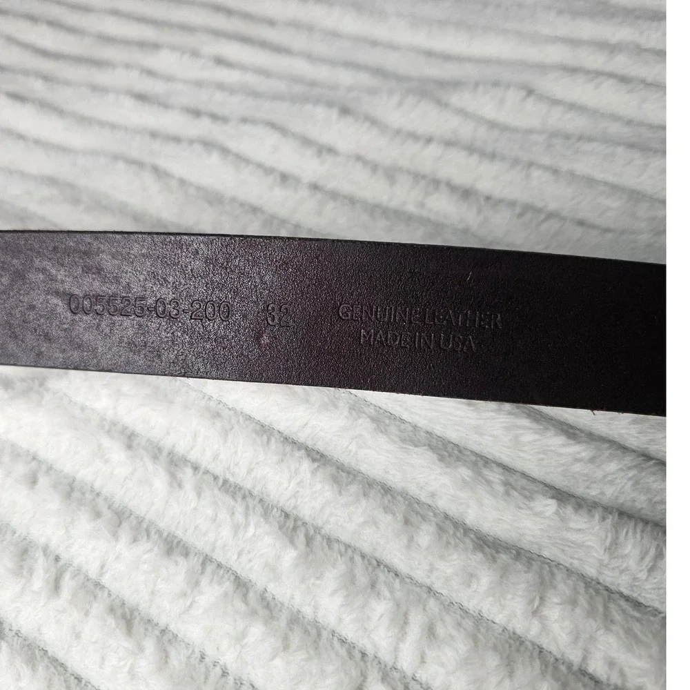 Genuine Leather Belt Mens 32 Dark Brown Rugged Americana Classic Made in USA